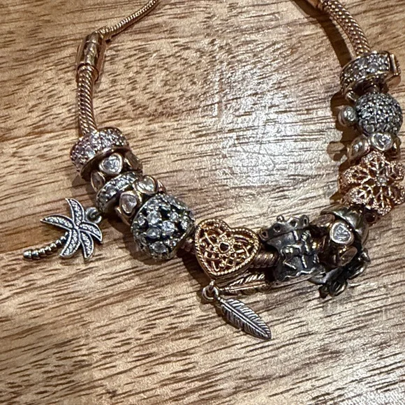 Pandora authentic bracelet & charms boho whimsical set - Picture 2 of 8